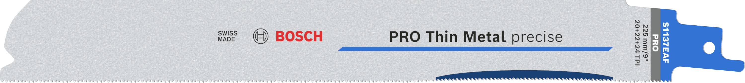 Bosch Accessories 2608658989 PRO Thin Metal precise S1137EAF Blatt, 1,1 x 25 x 225 mm, 5-tlg. 5St.