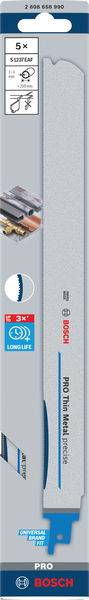 Bosch Accessories 2608658990 PRO Thin Metal precise S1237EAF Blatt, 1,1 x 25 x 300 mm, 5-tlg. 5 St.