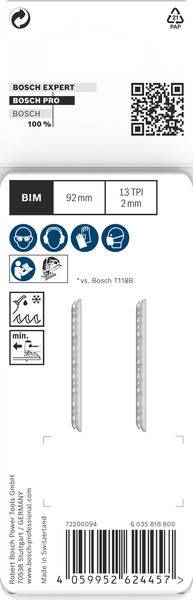 Bosch Accessories 2608655096 PRO Metal thick T121BFC Stichsägeblatt, 92 mm, 2-tlg. 2St.