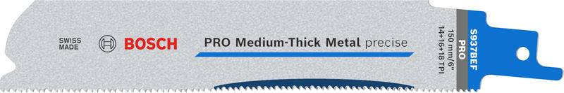 Bosch Accessories 2608658991 PRO Medium-Thick Metal precise S937BEF Blatt, 1,1 x 25 x 150 mm, 5-tlg