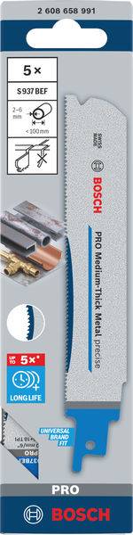 Bosch Accessories 2608658991 PRO Medium-Thick Metal precise S937BEF Blatt, 1,1 x 25 x 150 mm, 5-tlg. 5St.