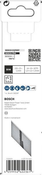 Bosch Accessories 2608658991 PRO Medium-Thick Metal precise S937BEF Blatt, 1,1 x 25 x 150 mm, 5-tlg. 5St.