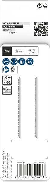 Bosch Accessories 2608655098 PRO Metal Pipes and Profiles T321BF Stichsägeblatt, 132 mm, 2-tlg. 2 St.