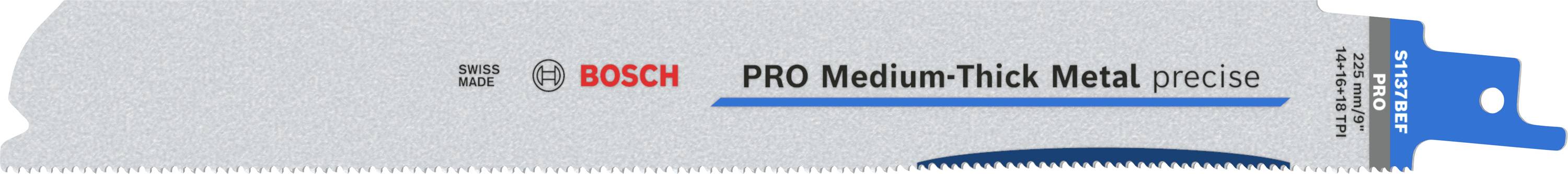 Bosch Accessories 2608658993 PRO Medium-Thick Metal precise S1137BEF Blatt, 1,1 x 25 x 225 mm, 2-tl