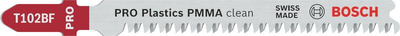 Bosch Accessories 2608655102 PRO Plastics PMMA clean T102BF Stichsägeblatt, 92 mm, 2-tlg. 2St.