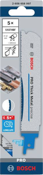 Bosch Accessories 2608658997 PRO Thick Metal precise S937HBF Blatt, 1,1 x 25 x 150 mm, 5-tlg. 5St.
