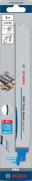 Bosch Accessories 2608658998 PRO Thick Metal precise S1137HBF Blatt, 1,1 x 25 x 225 mm, 5-tlg. 5St.