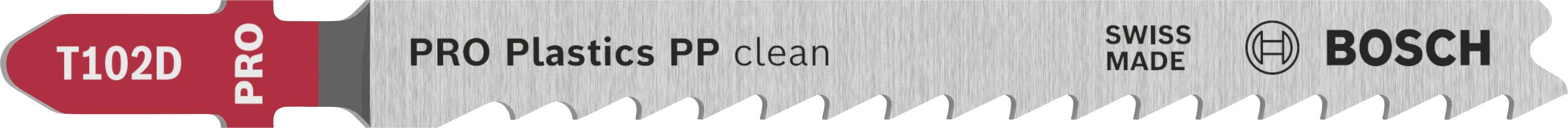 Bosch Accessories 2608665239 PRO Plastics PP clean T102D Stichsägeblatt, 100 mm, 2-tlg. 2St.