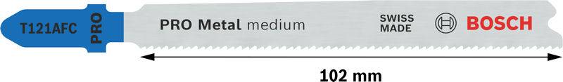 Bosch Accessories 2608655106 PRO Metal medium T121AFC Stichsägeblatt, 92 mm, 5-tlg. 5 St.