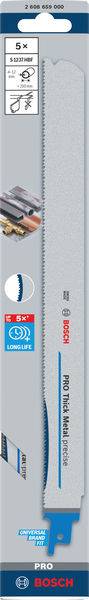 Bosch Accessories 2608659000 PRO Thick Metal precise S1237HBF Blatt, 1,1 x 25 x 300 mm, 5-tlg. 5St.