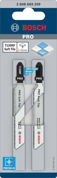 Bosch Accessories 2608665259 PRO Soft Tile T130RF Stichsägeblatt, 83 mm, 2-tlg. 2St.