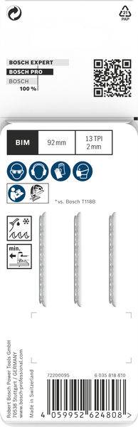 Bosch Accessories 2608655109 PRO Metal thick T121BFC Stichsägeblatt, 92 mm, 3-tlg. 3St.