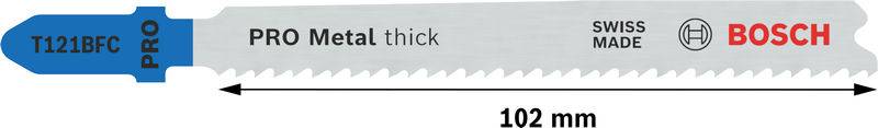 Bosch Accessories 2608655110 PRO Metal thick T121BFC Stichsägeblatt, 92 mm, 5-tlg. 5St.