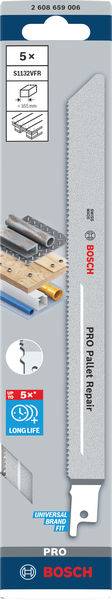 Bosch Accessories 2608659006 PRO Pallet Repair S1132VFR Blatt, 0,9 x 19 x 225 mm, 5-tlg. 5 St.