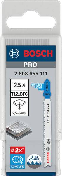 Bosch Accessories 2608655111 PRO Metal thick T121BFC Stichsägeblatt, 92 mm, 25-tlg. 25 St.