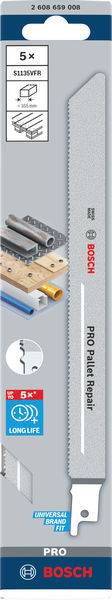Bosch Accessories 2608659008 PRO Pallet Repair S1135VFR Blatt, 1,25 x 19 x 225 mm, 5-tlg. 5 St.