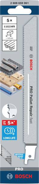 Bosch Accessories 2608659061 PRO Pallet Repair fast S1022HFR Blatt, 0,9 x 19 x 200 mm 5St.