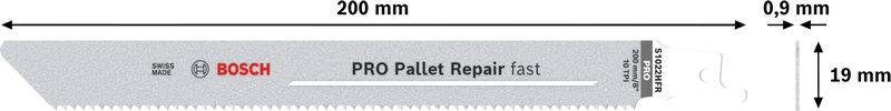 Bosch Accessories 2608659061 PRO Pallet Repair fast S1022HFR Blatt, 0,9 x 19 x 200 mm 5 St.