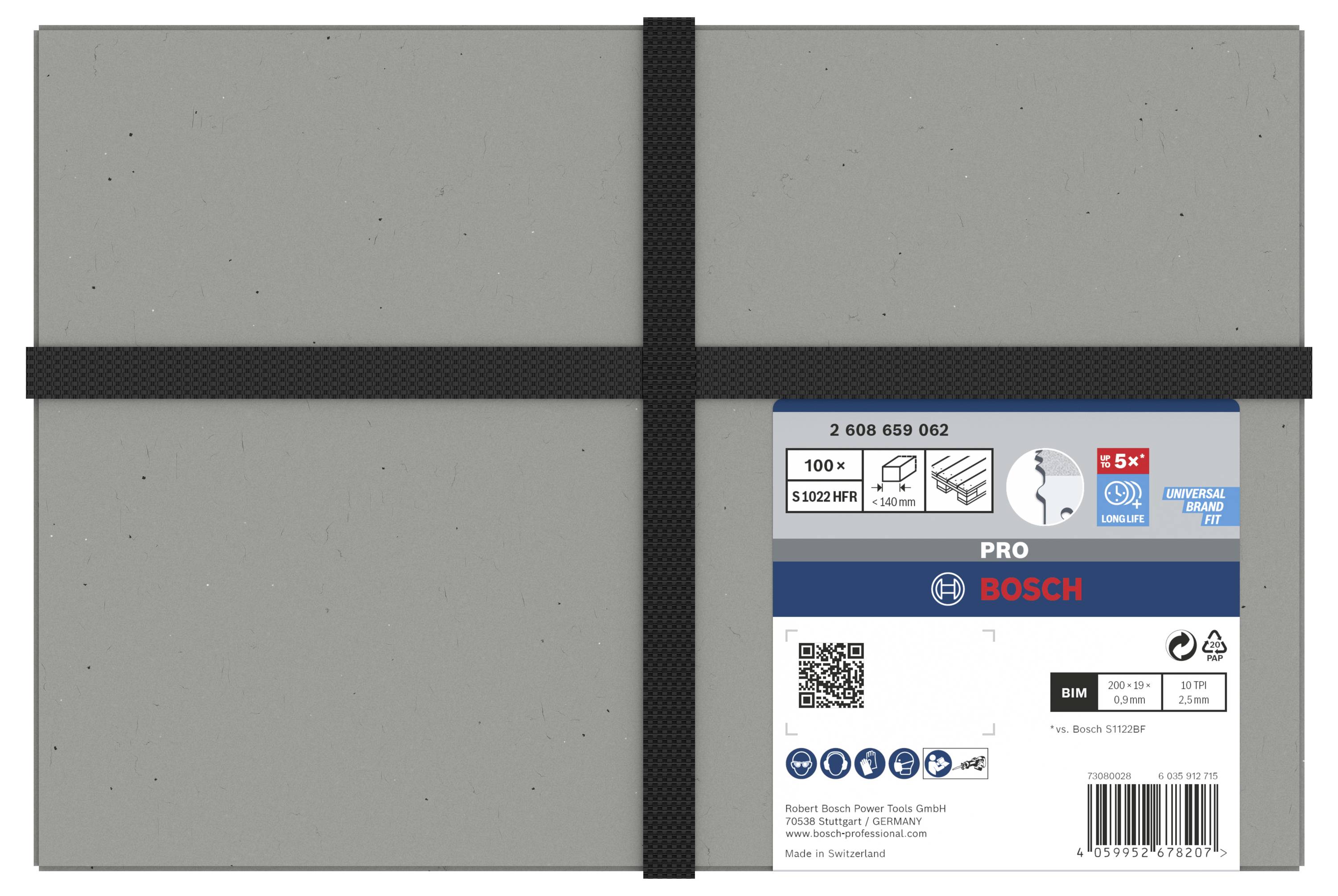 Bosch Accessories 2608659062 PRO Pallet Repair fast S1022HFR Blatt, 0,9 x 19 x 200 mm 100St.