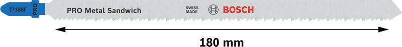 Bosch Accessories 2608655114 PRO Metal Sandwich T718BF Stichsägeblatt, 180 mm, 5-tlg. 5St.