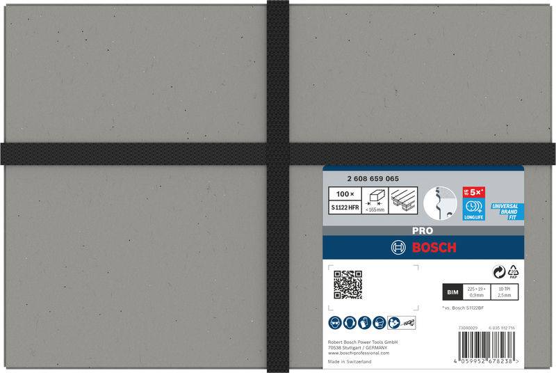 Bosch Accessories 2608659065 PRO Pallet Repair fast S1122HFR Blatt, 0,9 x 19 x 225 mm 100 St.