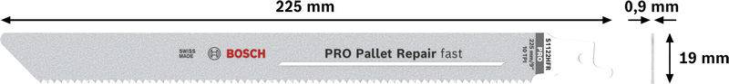 Bosch Accessories 2608659065 PRO Pallet Repair fast S1122HFR Blatt, 0,9 x 19 x 225 mm 100 St.