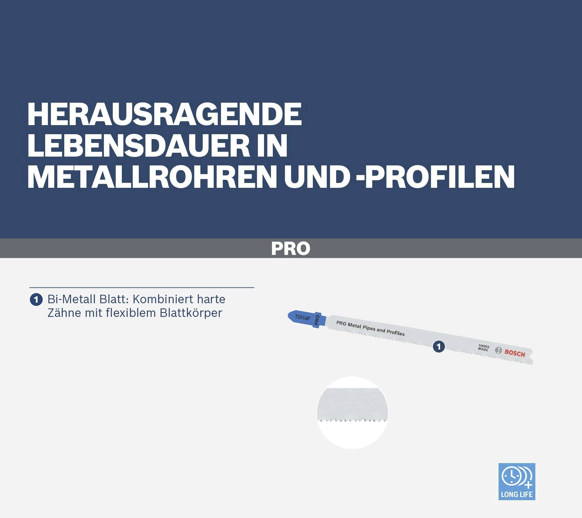 Bosch Accessories 2608655126 PRO Metal Pipes and Profiles T321AF Stichsägeblatt, 132 mm, 25-tlg. 25 St.