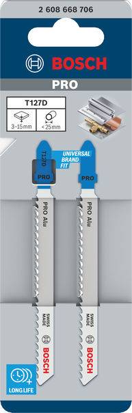 Bosch Accessories 2608668706 PRO Alu T127D Stichsägeblatt, 100 mm, 2-tlg. 2St.