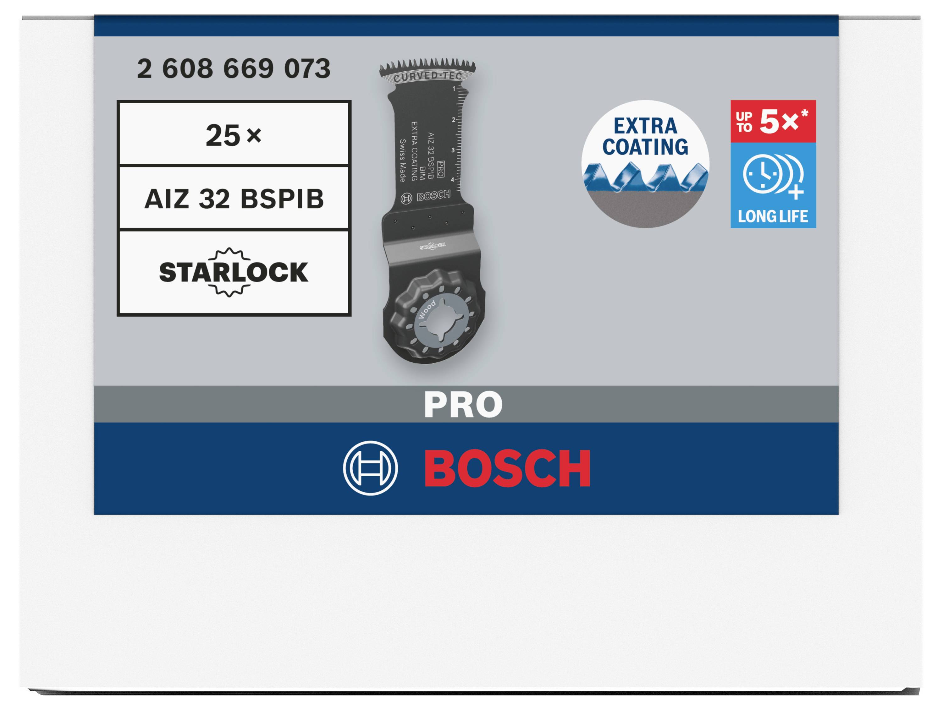'Bosch' PRO Paket: 25× AIZ 32 BSPB Starlock Sägeblätter, extra Beschichtung für hohe Lebensdauer bis zu 5× länger.