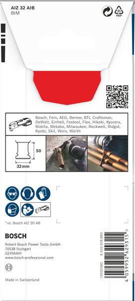 Sägeblatt AIZ 32 AIB BIM von Bosch für Multifunktionswerkzeuge, 32 mm Breit, ideal zum Schneiden in Holz und Metall.