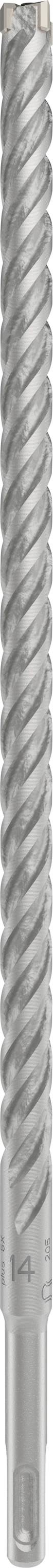 Eine silberne Metallschraube mit spiralförmigem Gewinde, vertikal ausgerichtet.