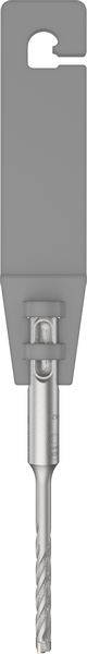 Grauer Metallbohrer mit sechskantiger Schraubbefestigung und spiraligem Bohrer, geeignet für präzises Bohren in harten Materialien.
