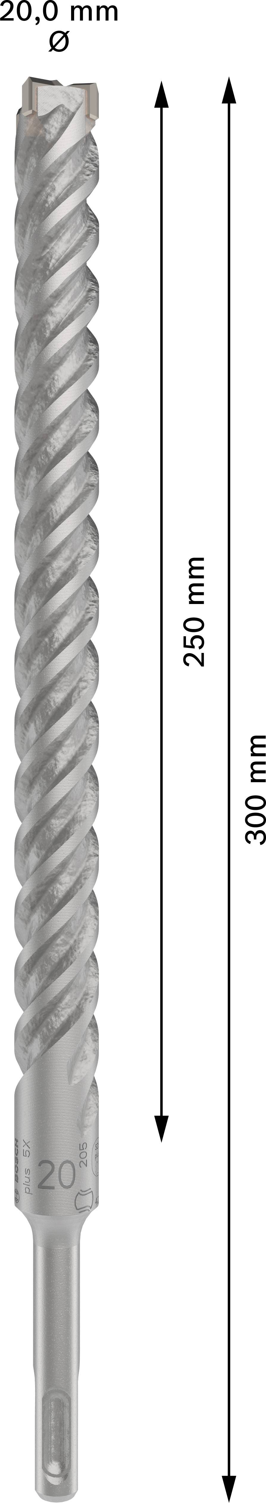 Bohrer aus Metall mit einer Länge von 300 mm und einem Durchmesser von 20 mm.