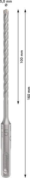 Bohrer mit 5 mm Durchmesser, 160 mm Gesamtlänge, 100 mm Arbeitsteil.