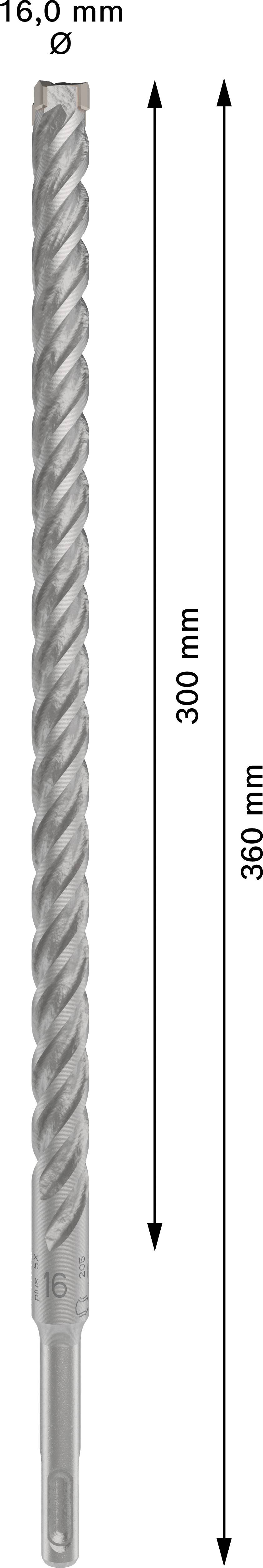 Bohrer mit einem Durchmesser von 16,0 mm und einer Länge von 800 mm. Der Schaft ist spiralig geformt.