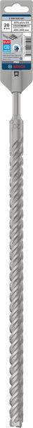 Bohrer mit grauem, spiralförmigem Schaft. Verpackung oben zeigt Markenname und technische Spezifikationen.