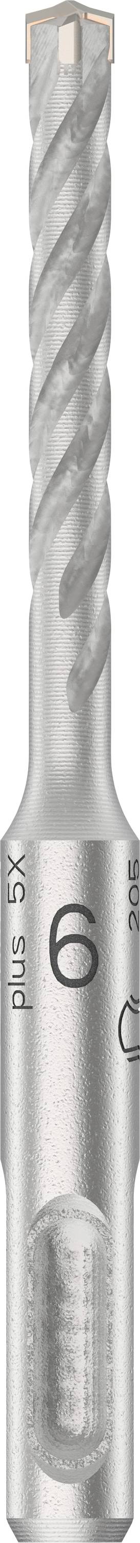 Bohrkopf mit Spiralgewinde, markiert mit Zahl 6, aus silbernem Metall. Geeignet für präzises Bohren in verschiedene Materialien.