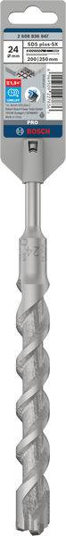 Ein Bosch-Bohrer mit SDS plus, 24 mm Durchmesser, für Beton geeignet. Verpackung zeigt Produktdetails und Barcode.
