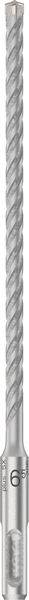Ein grauer Bohrer mit spiraligem Design und glatter Metallbasis, geeignet für Betonbohrungen.