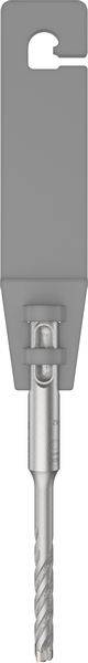 Grauer Bohrer mit spiralförmiger Spitze und rechteckigem Endstück, geeignet zum Bohren in harte Materialien.