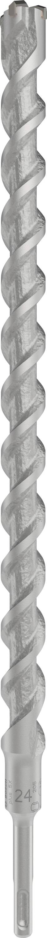 Eine silberne Metallschraube mit Spiralgewinde und spitzem Ende, vermutlich zum Bohren in Materialien.