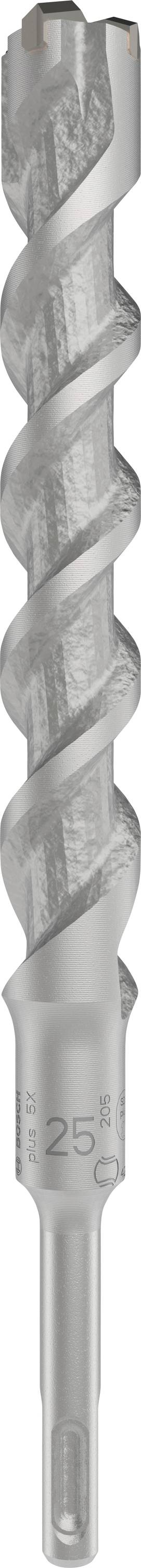 Grauer Bohrer mit Spiralform für Beton- oder Mauerwerkbohrungen.