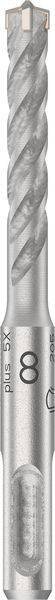 Bohrer aus Metall mit spiralverzahnter Spitze und der Aufschrift '8' an der Seite.