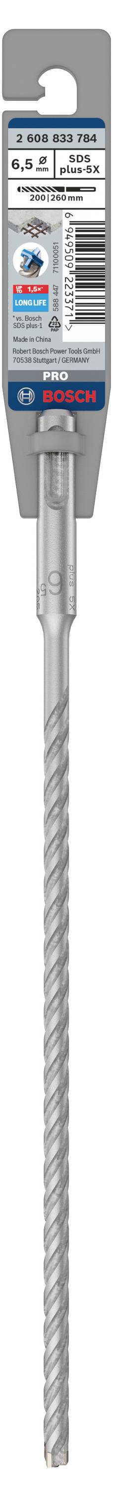 Bohraufsatz in Originalverpackung, geeignet für Beton und Stein, mit Aufhängeloch zur Befestigung im Laden.