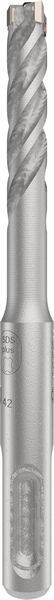 Abbildung eines silbernen Bohrwerkzeugs mit spiralförmigen Schneiden, geeignet für die Metallbearbeitung.