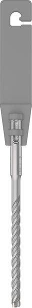 Abbildung eines grauen Bohrers mit gedrehtem Schaft und rechteckigem oberen Abschnitt.