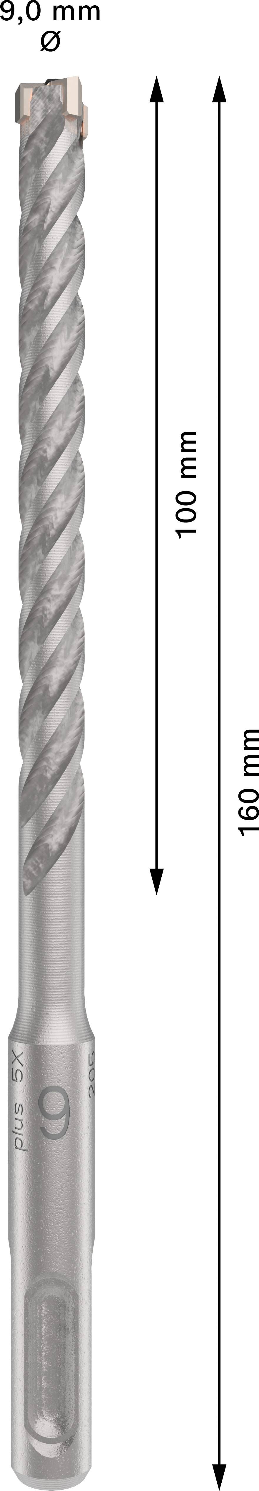 Bohrer mit 8,0 mm Durchmesser, 160 mm Länge, 100 mm Arbeitslänge.