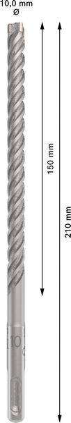 Bohrer aus Stahl mit einer Länge von 240 mm und einem Durchmesser von 10 mm. Schneidbereich von 150 mm.