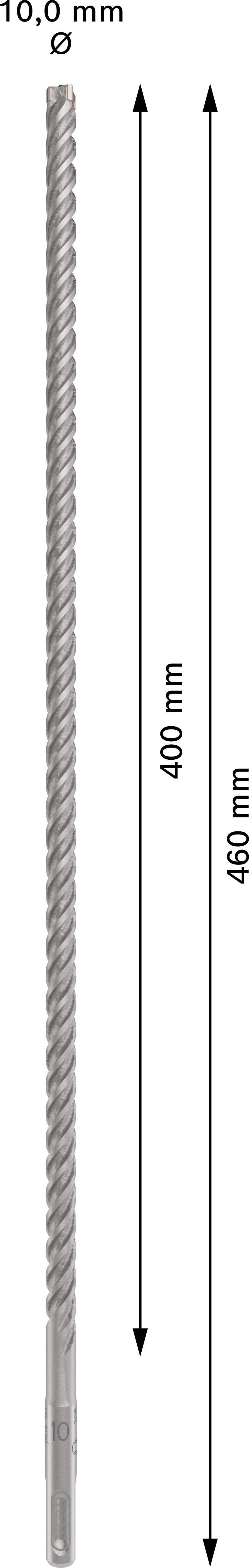 Bohrer mit einem Durchmesser von 10,0 mm und einer Länge von 460 mm, wovon 400 mm nutzbar sind.