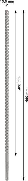 Bohrer mit einem Durchmesser von 10,0 mm und einer Länge von 460 mm.
